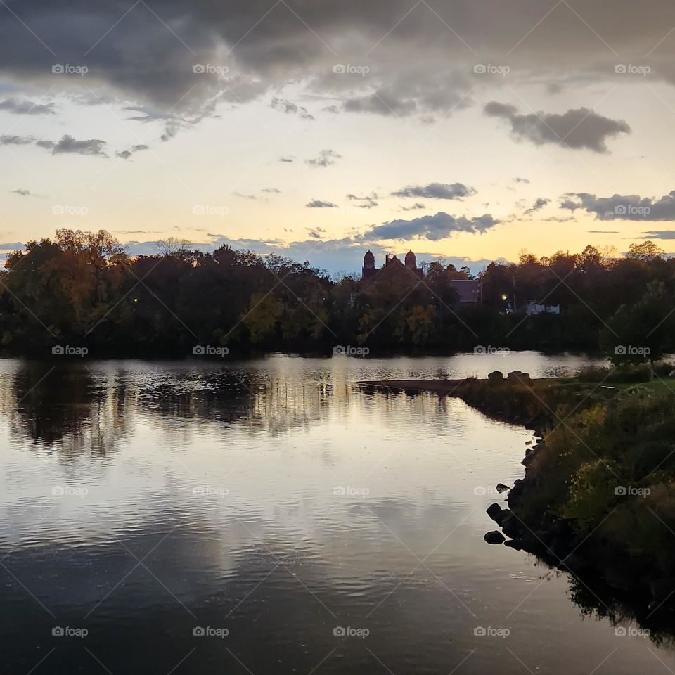 sunset on the river