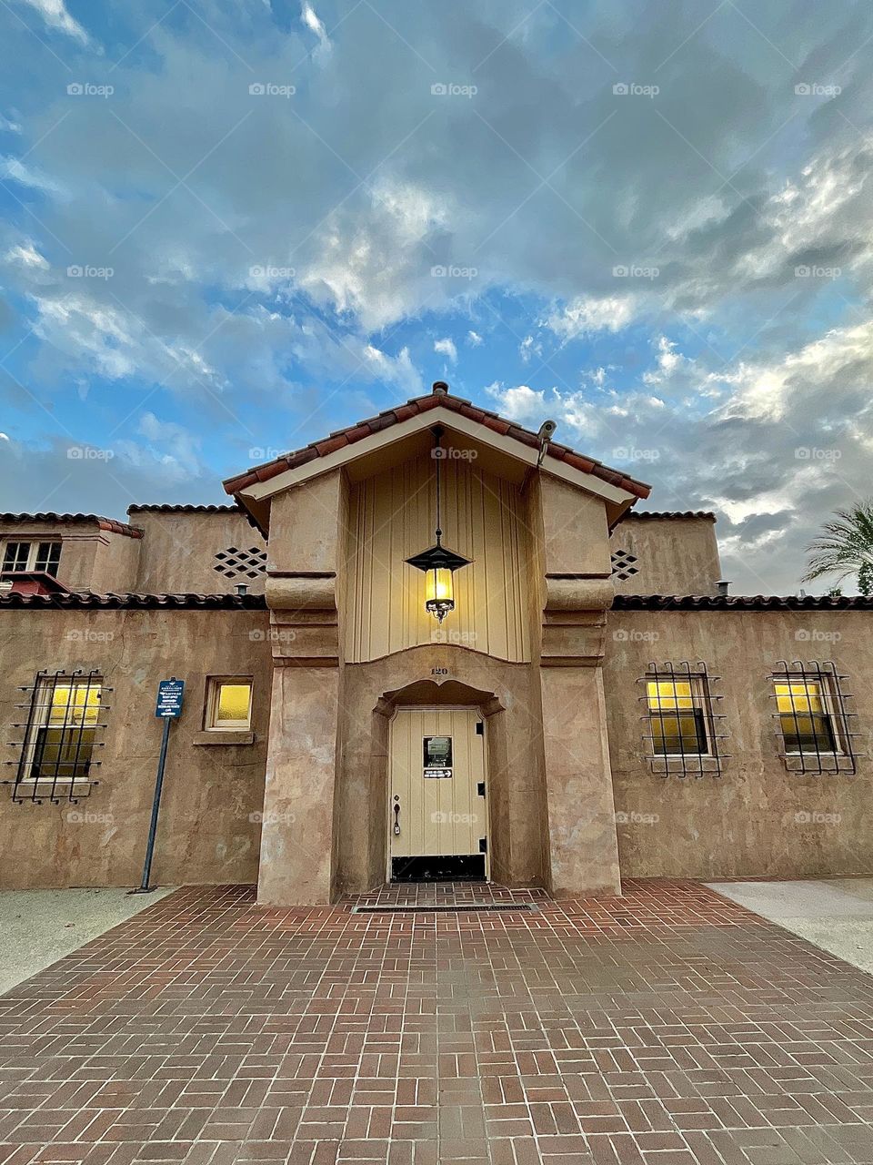 Spanish Colonial Revival architectural style train station 