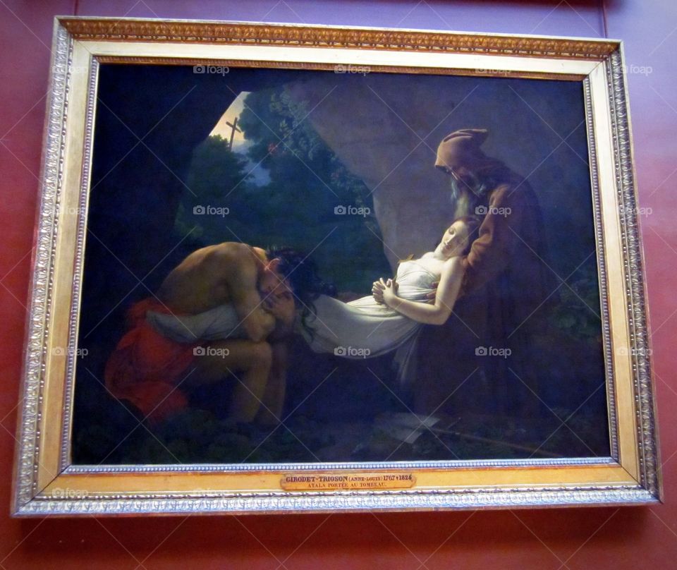 The entombment of Atala painting ~ by Anne- Louis Griodet  at the Louvre in Paris
