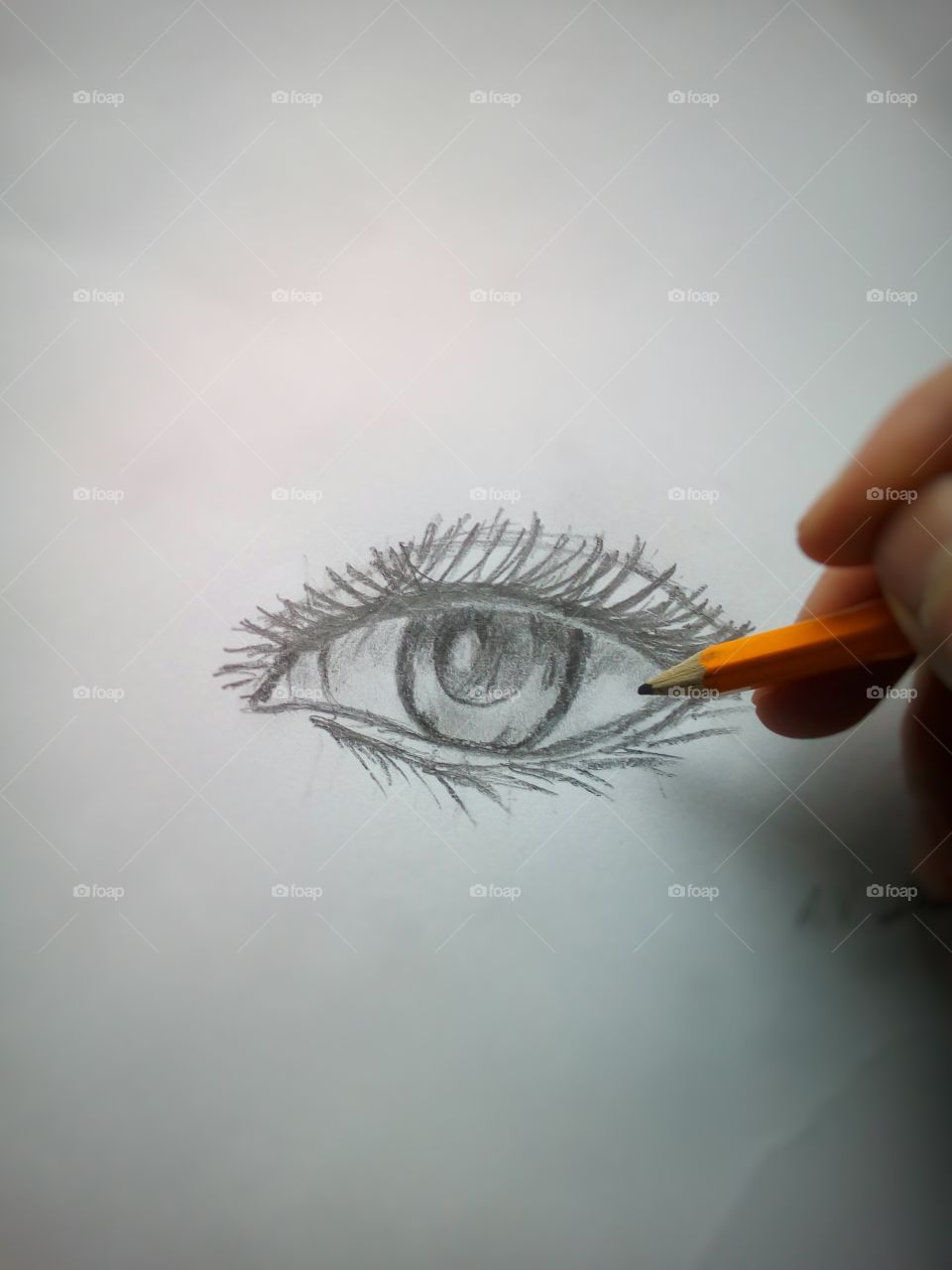 pencil drawn eye
