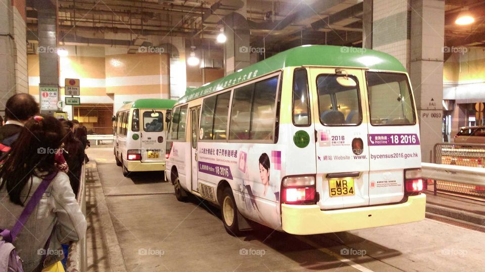 Mini bus, transportation at the peak,Hongkong.