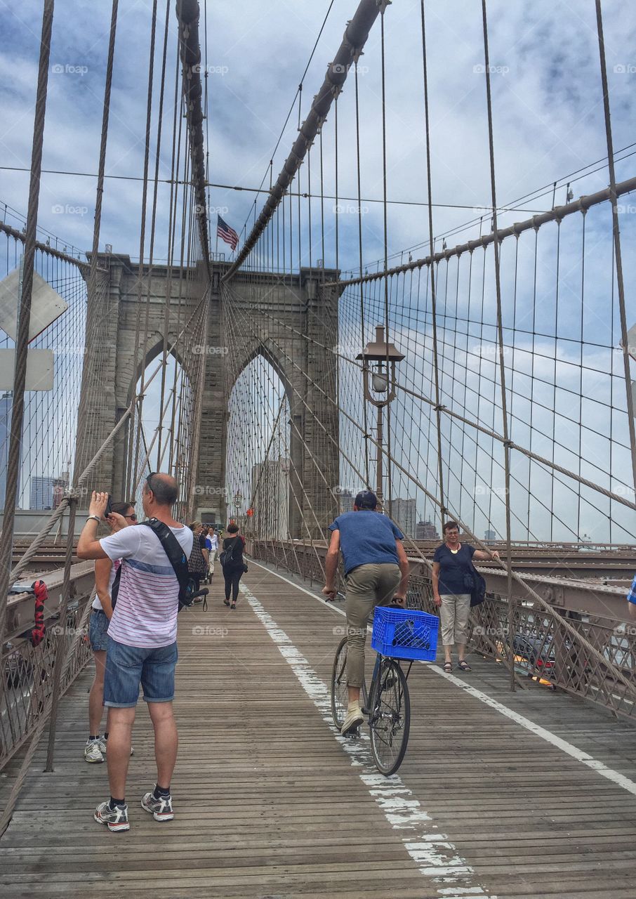 Riding through the tourists 