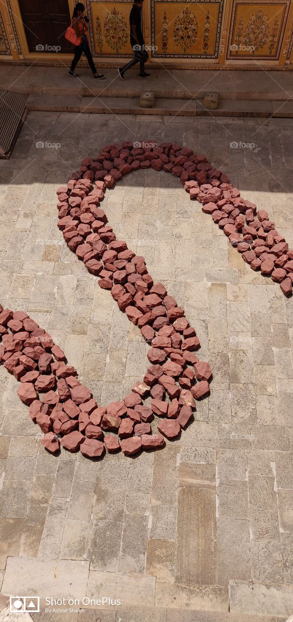 Nahrgarh Fort Jaipur Stone Art top view