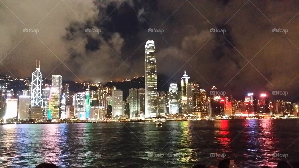 Night Skyline - Hong Kong. Taken from Tsim Sha Tuai Promenade, Hong Kong on May 2014