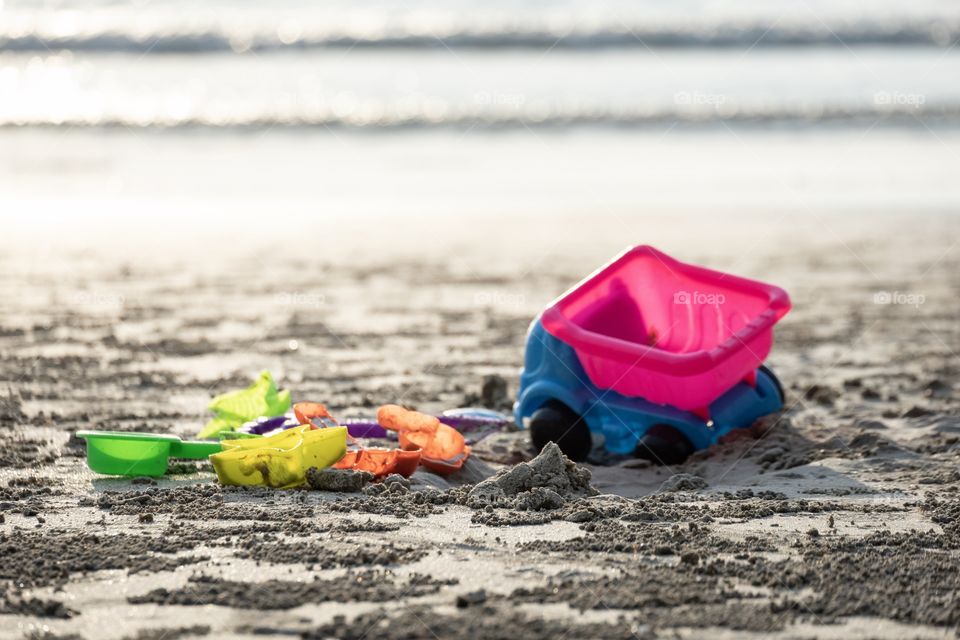 Kid’s toy on the summer beach