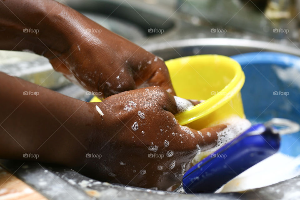 Hands washing bowls to keep a good personal hygiene.
