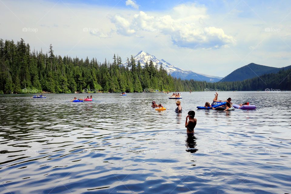 vacation on the mountain lake