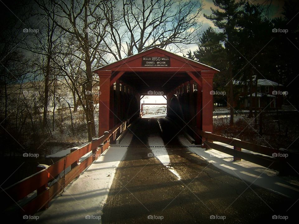 red covered bridge