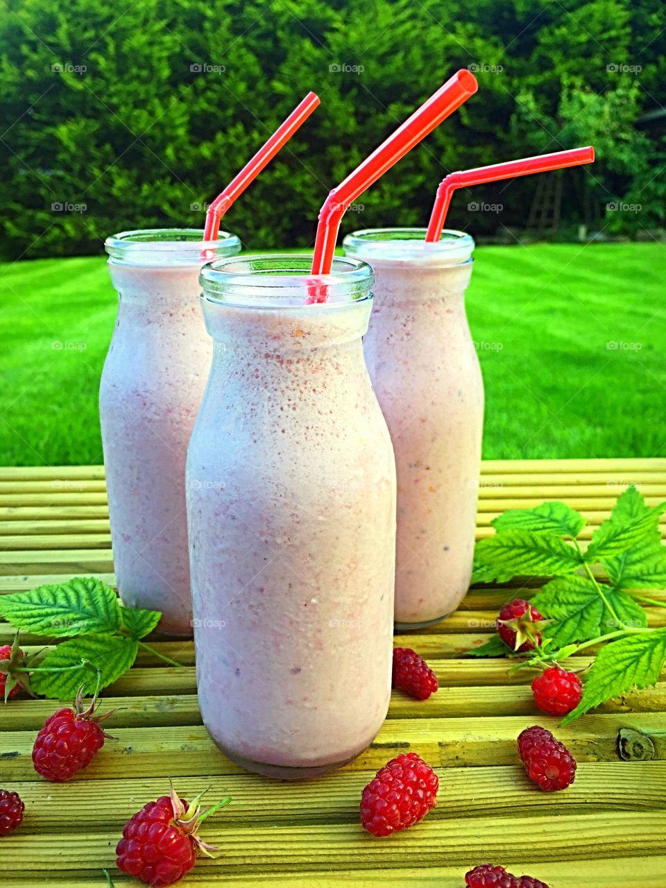 Healthy raspberry  smoothies 