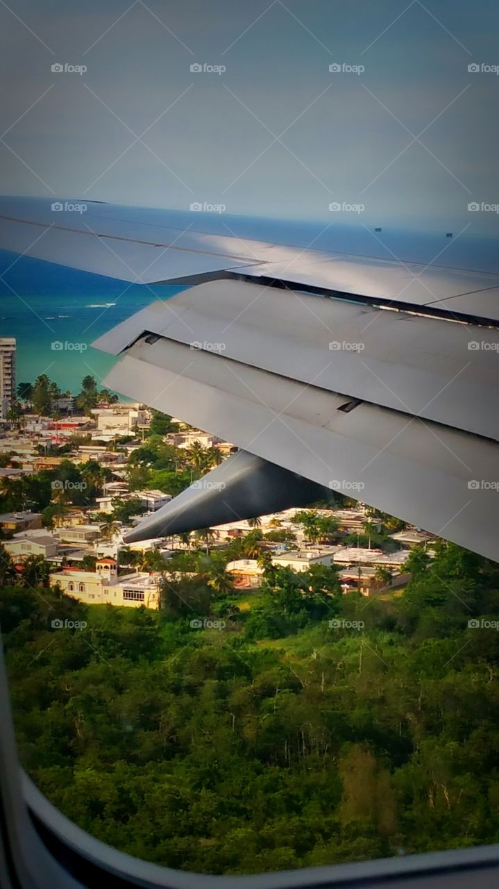 landing. view of San Juan