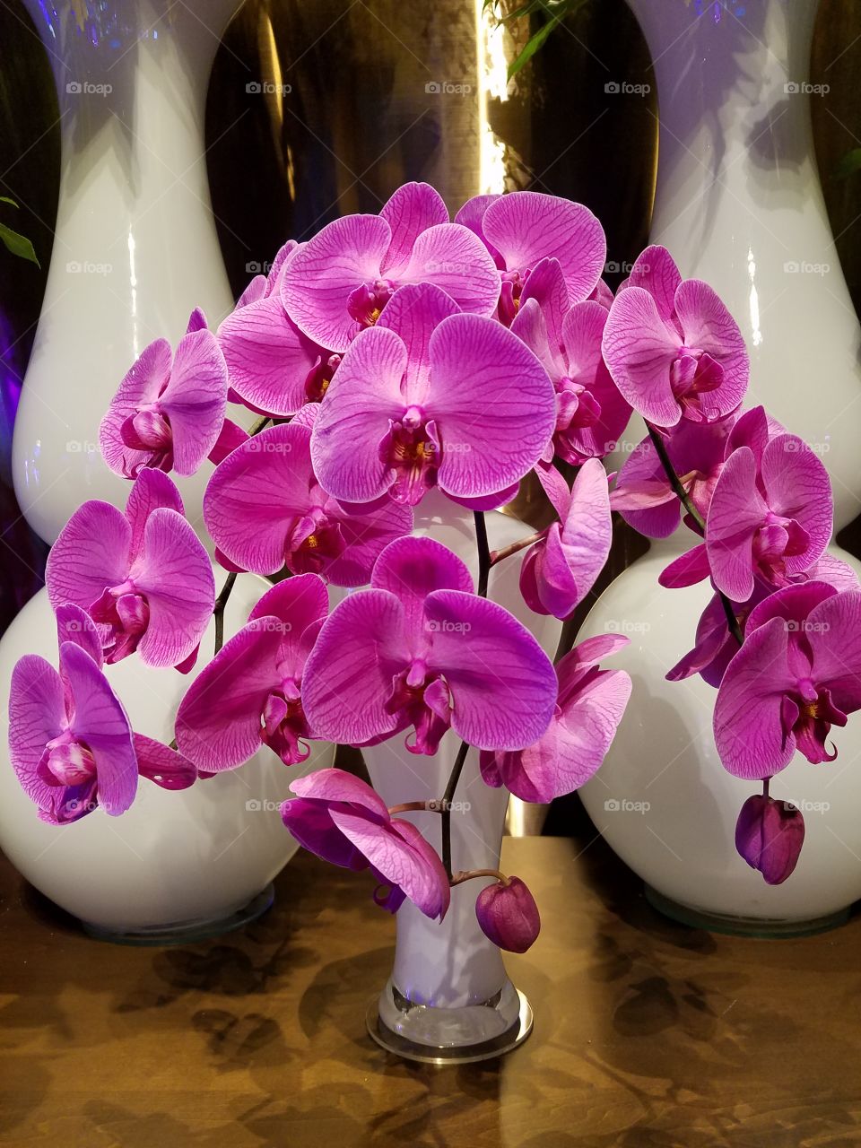 Beautiful flowers vase on table