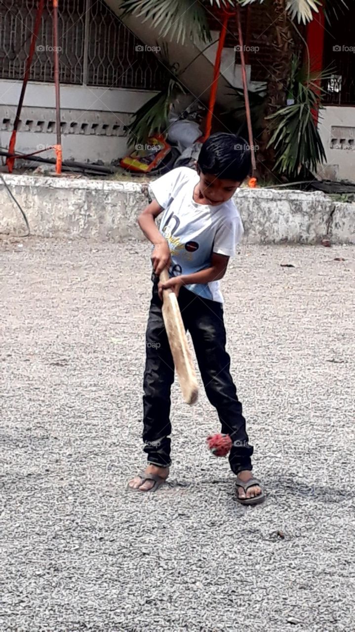 playing cricket