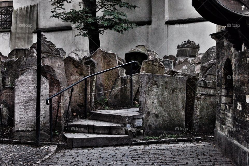 Jewish Cemetery. The Old Jewish Cemetery in Prague, Czech Republic