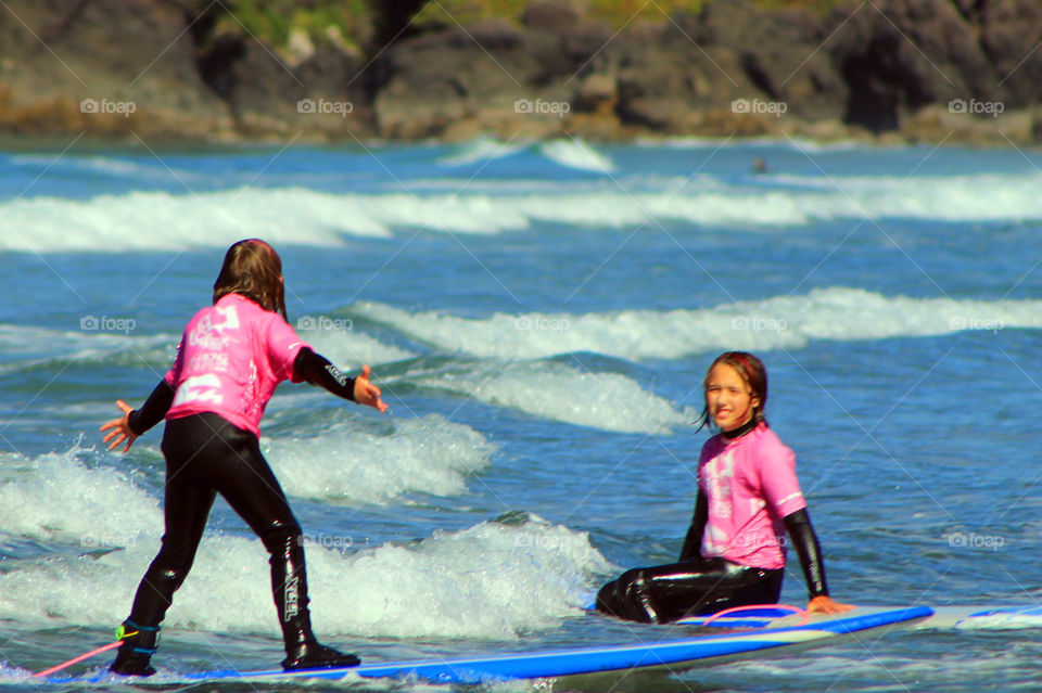 Staying in shape means surfing! We go every year for a family trip and the girls surf, we play in the waves & on the beach and enjoy being together! My youngest is giving her big sister a hard time for getting a little too close! Hah!!!🏄‍♀️