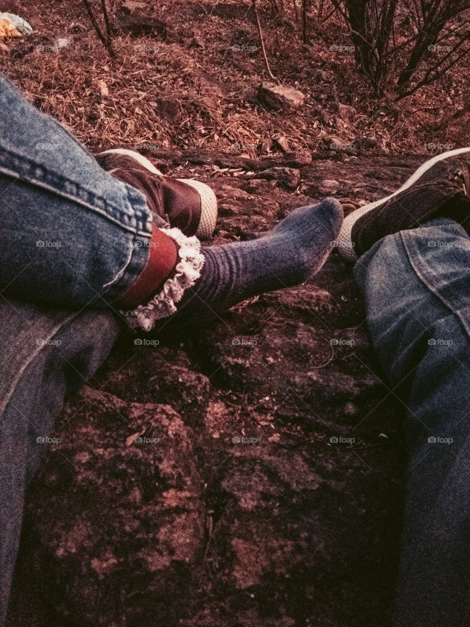 Getting cozy on a rock
