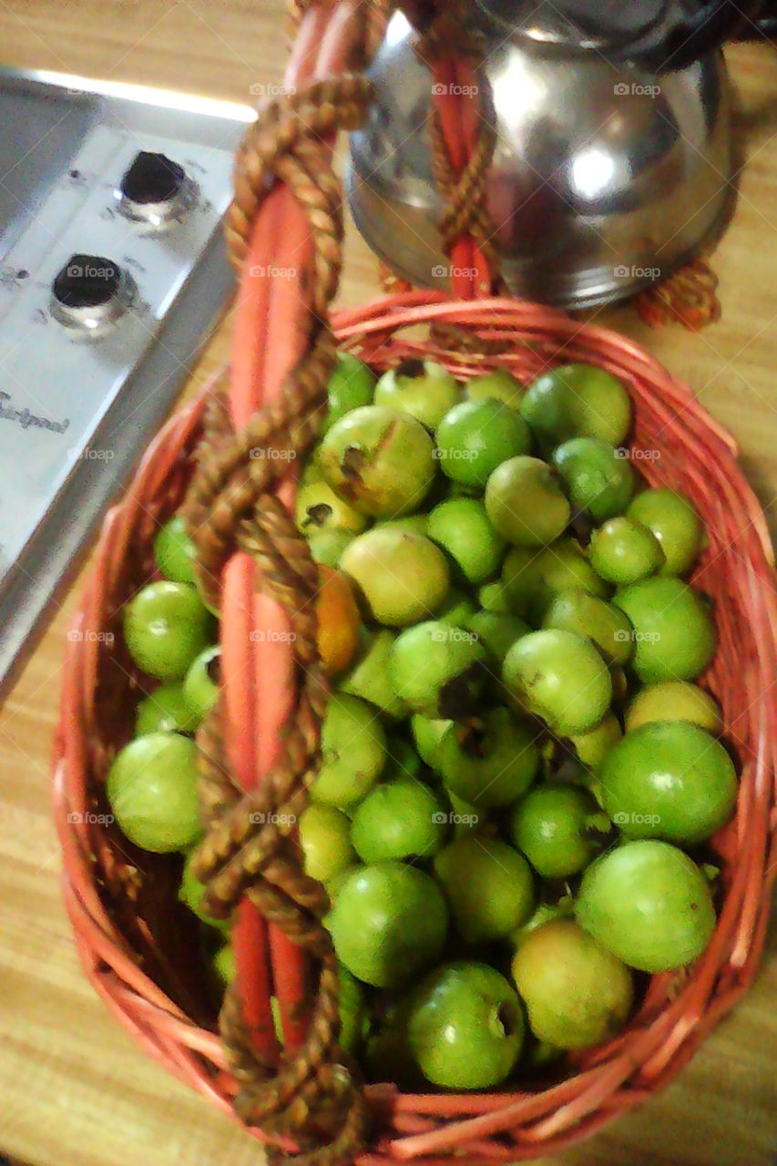 basket with fruit