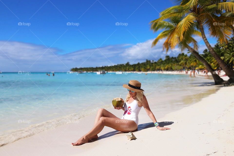 yang woman on tropical beach