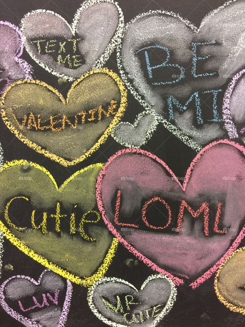 Chalk
Black board
Valentine
Love 