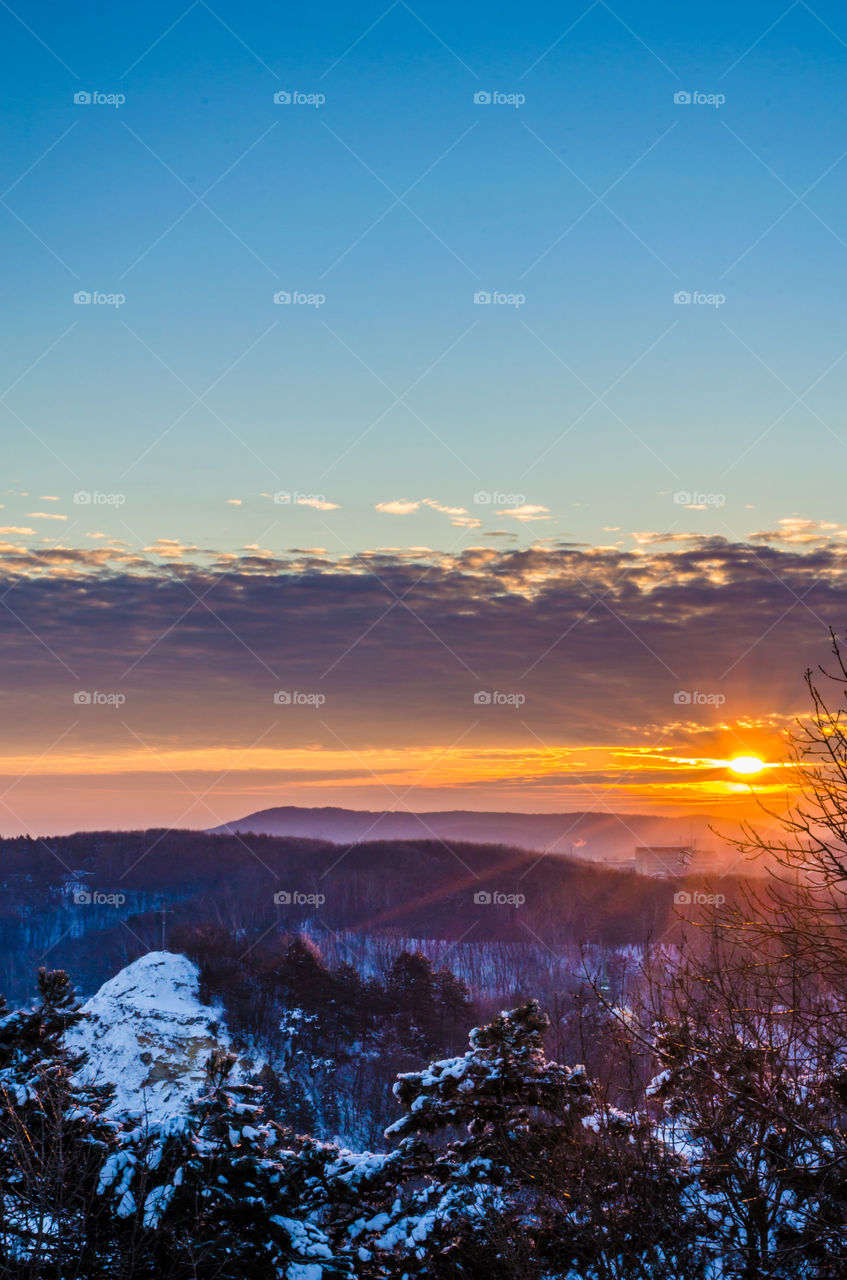 Sunset view of mountains