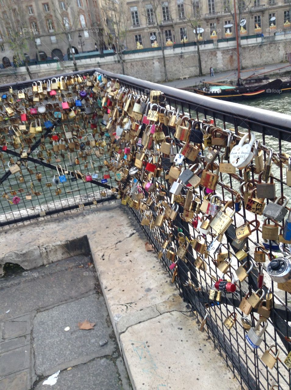 Bridge of locks . Bridge of love