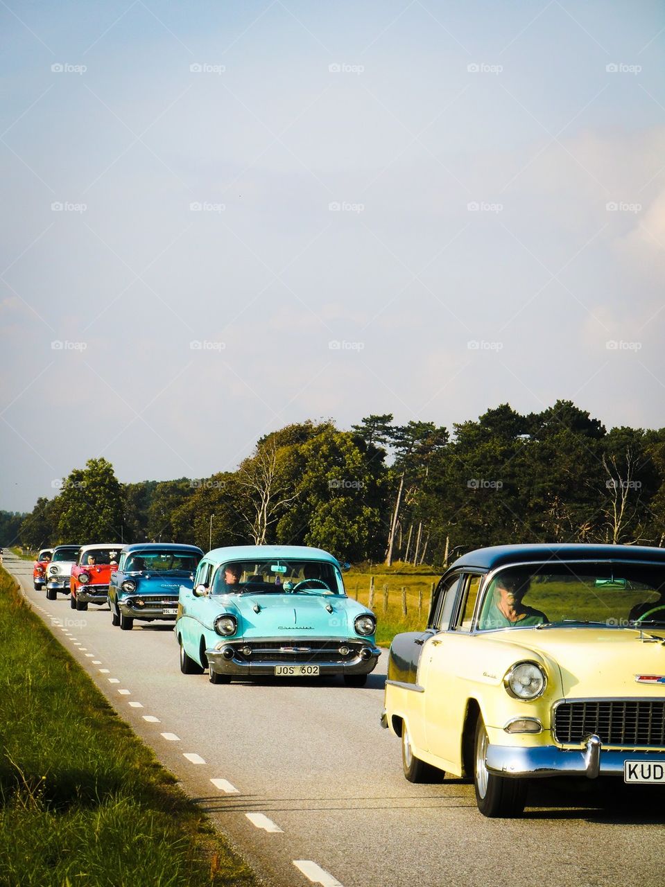 Cars driving on road