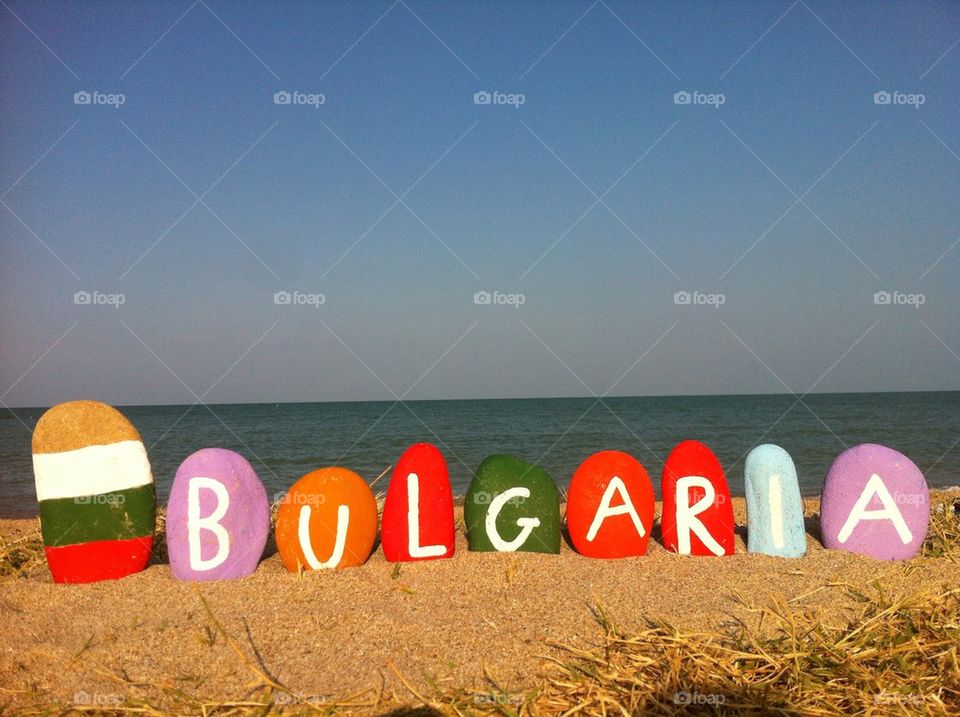 Souvenir of Bulgaria on colours stones