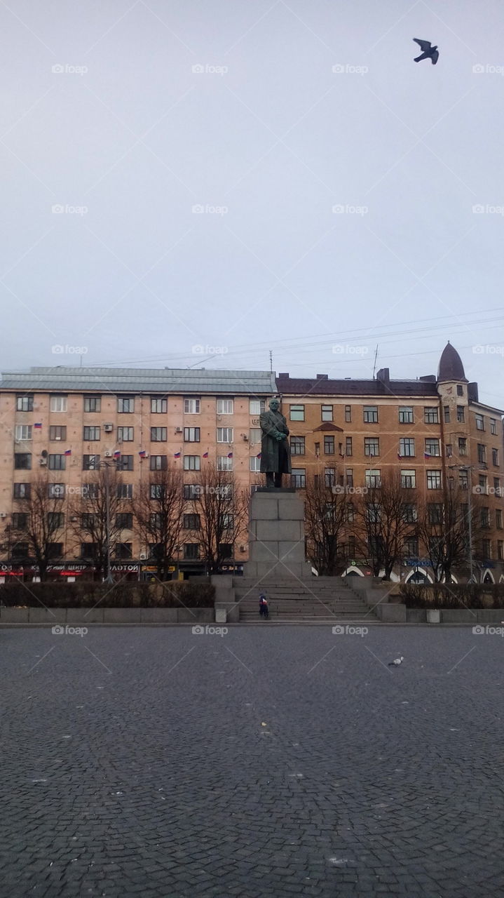Red square in Vyborg, Russia