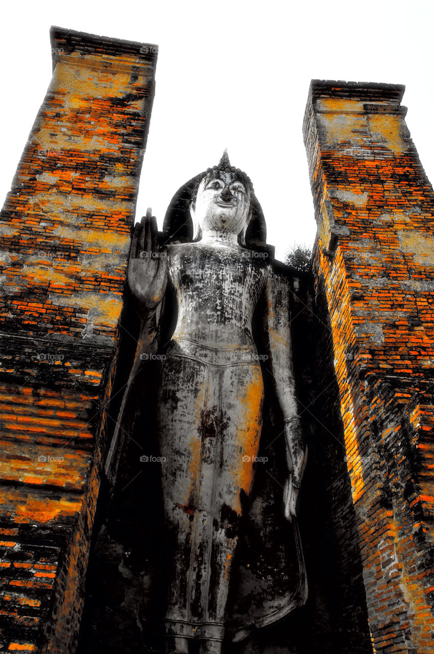 Standing Buddha at sukothai historical park