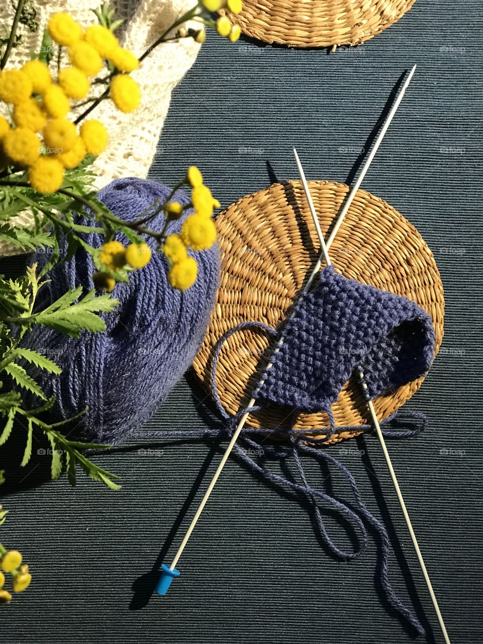 Knitting on a knit scarf
