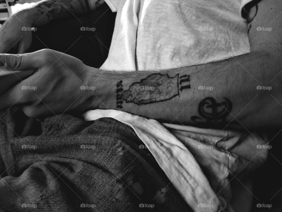 My best friend loves where he's from, and reps his home state on his arm.