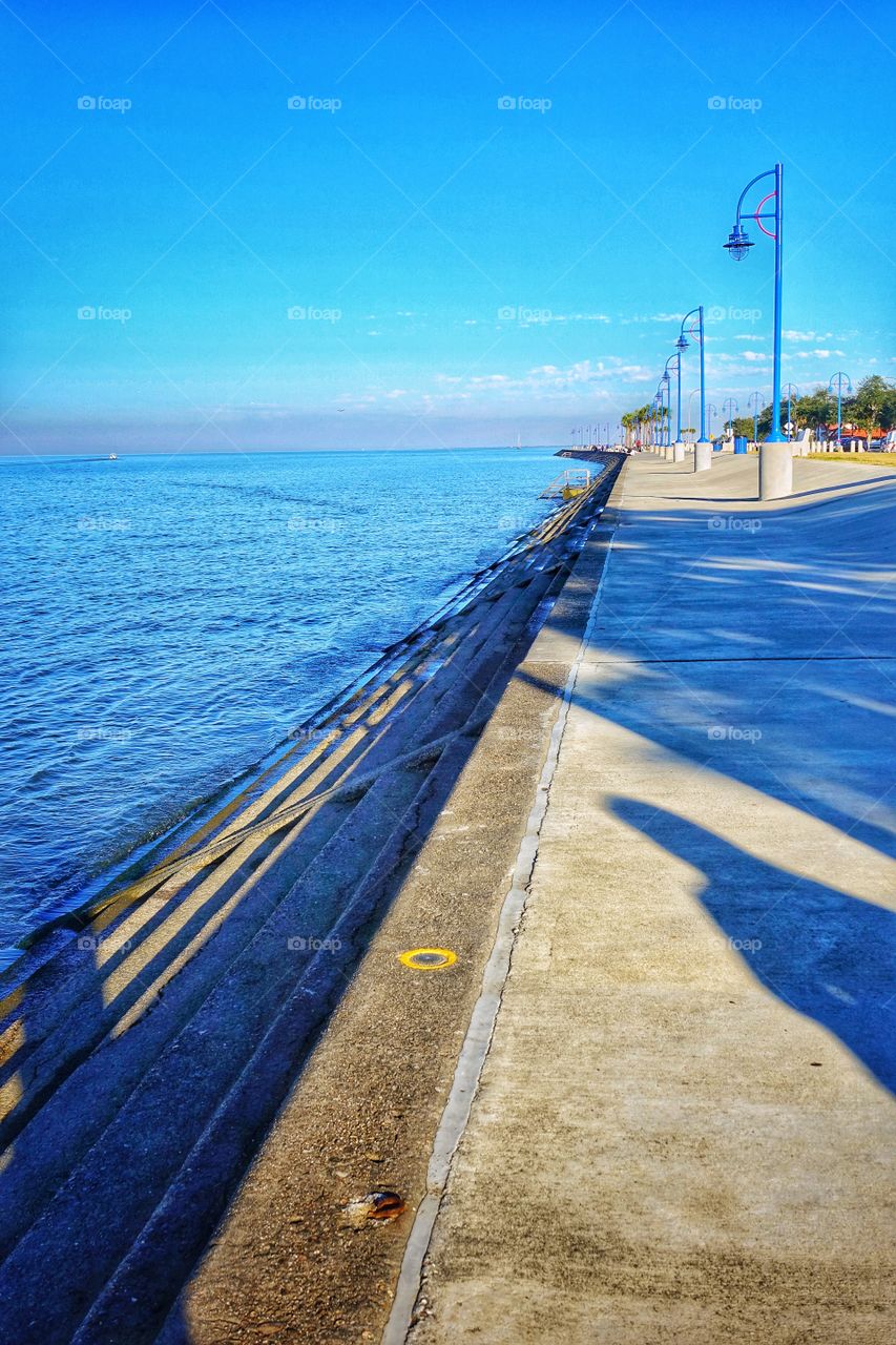 Afternoon by the shore of Lake Pontchartrain, New Orleans, USA.