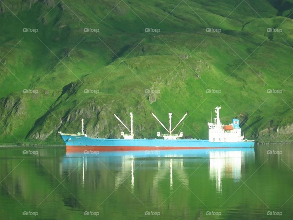Boat in Harbour on the Bering Sea