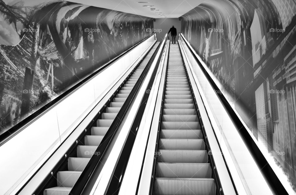 Endless escalator . Amsterdam Modern Museum
