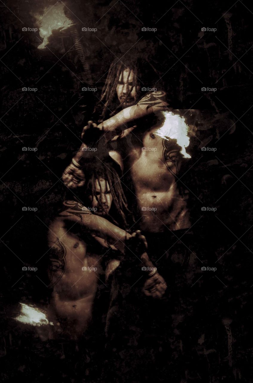 Fire-spinning into a trance 