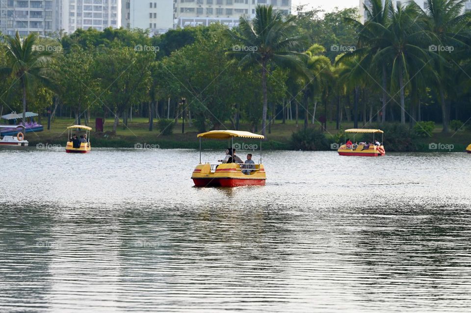 Boating in Summer Season at public park 