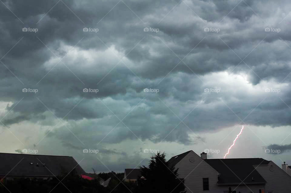 Lightning storm. Lightning strikes in the sky is a storm is approaching