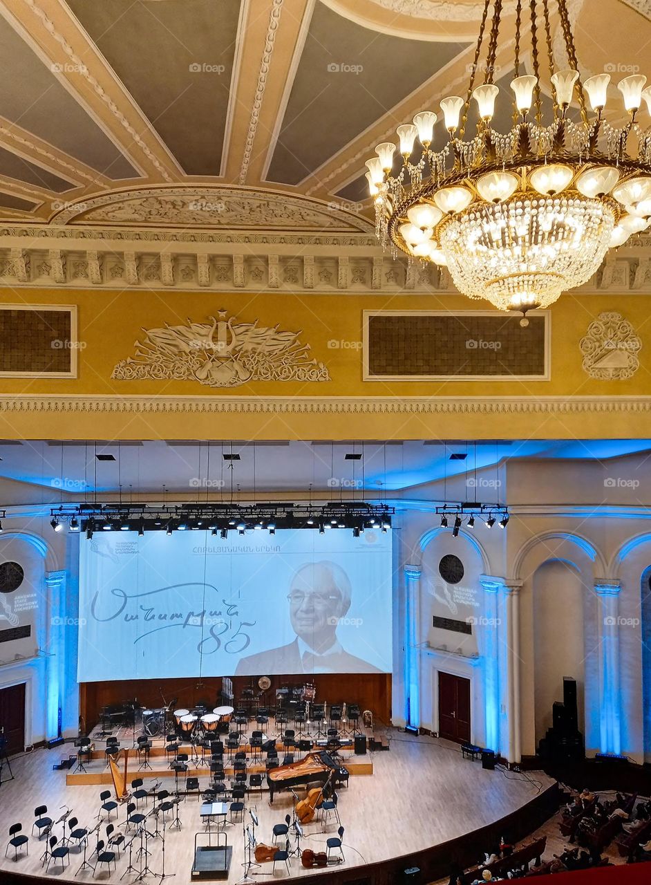Concert in the hall of Yerevan State Opera and Ballet Theater.  On the occasion of the 85th birthday of composer Tigran Mansuryan.