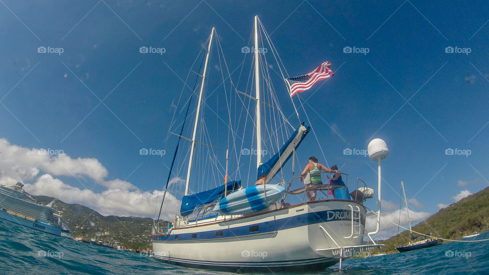 Sailboat in the Carribean 
