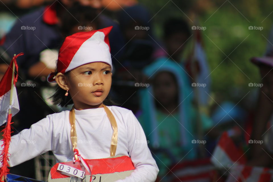 The spirit of Indonesian child during the independence day. Photo taken : September 1, 2019