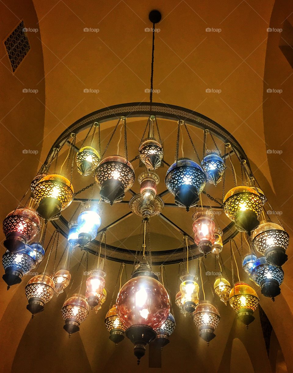 Multicolored chandelier 