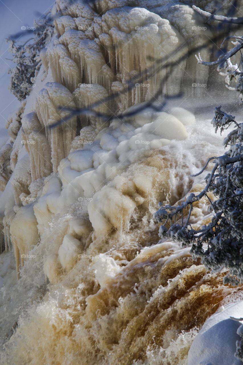 Iced over waterfall