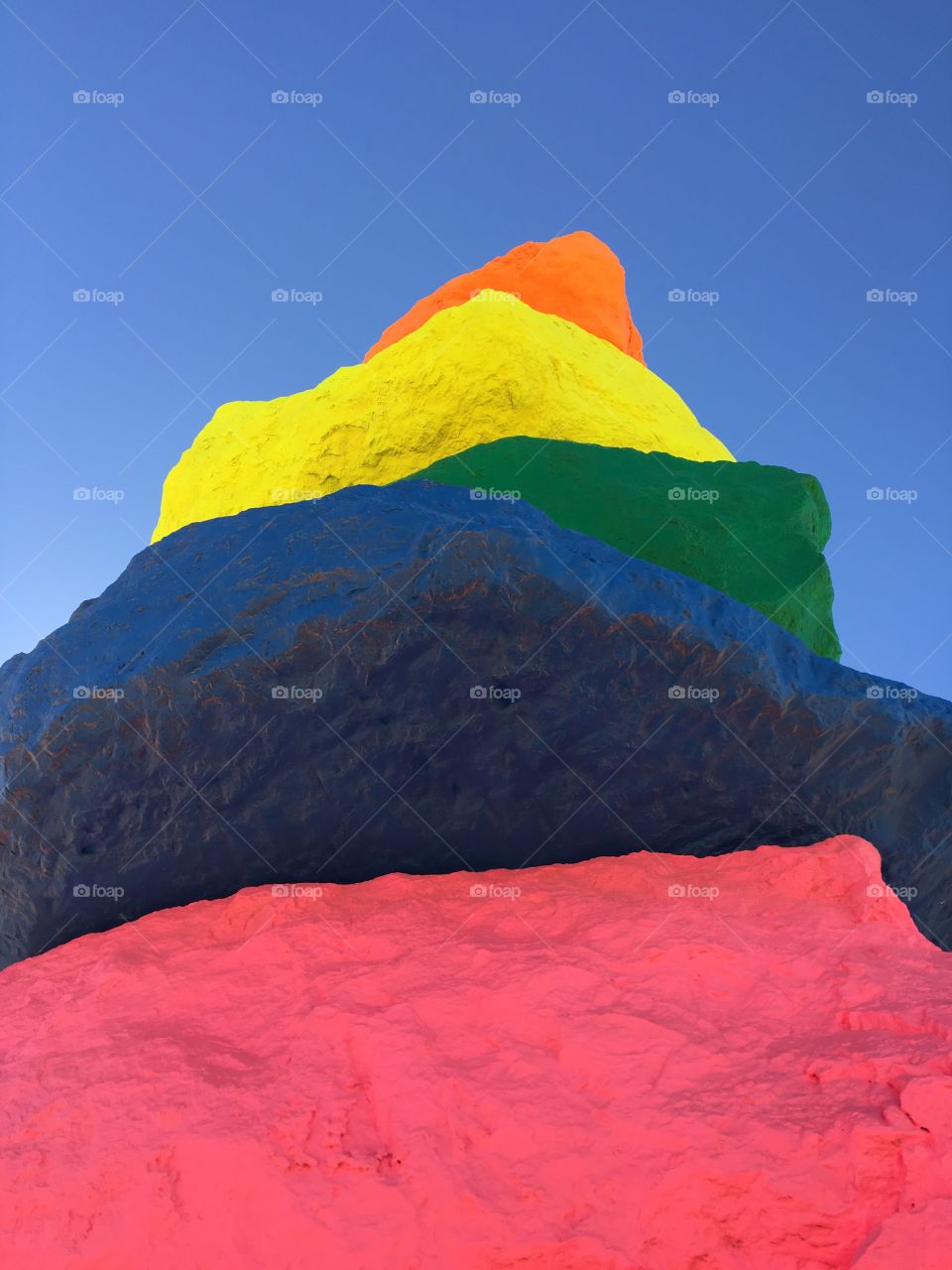One of the mountains from the "Seven Magic Mountains" art installation