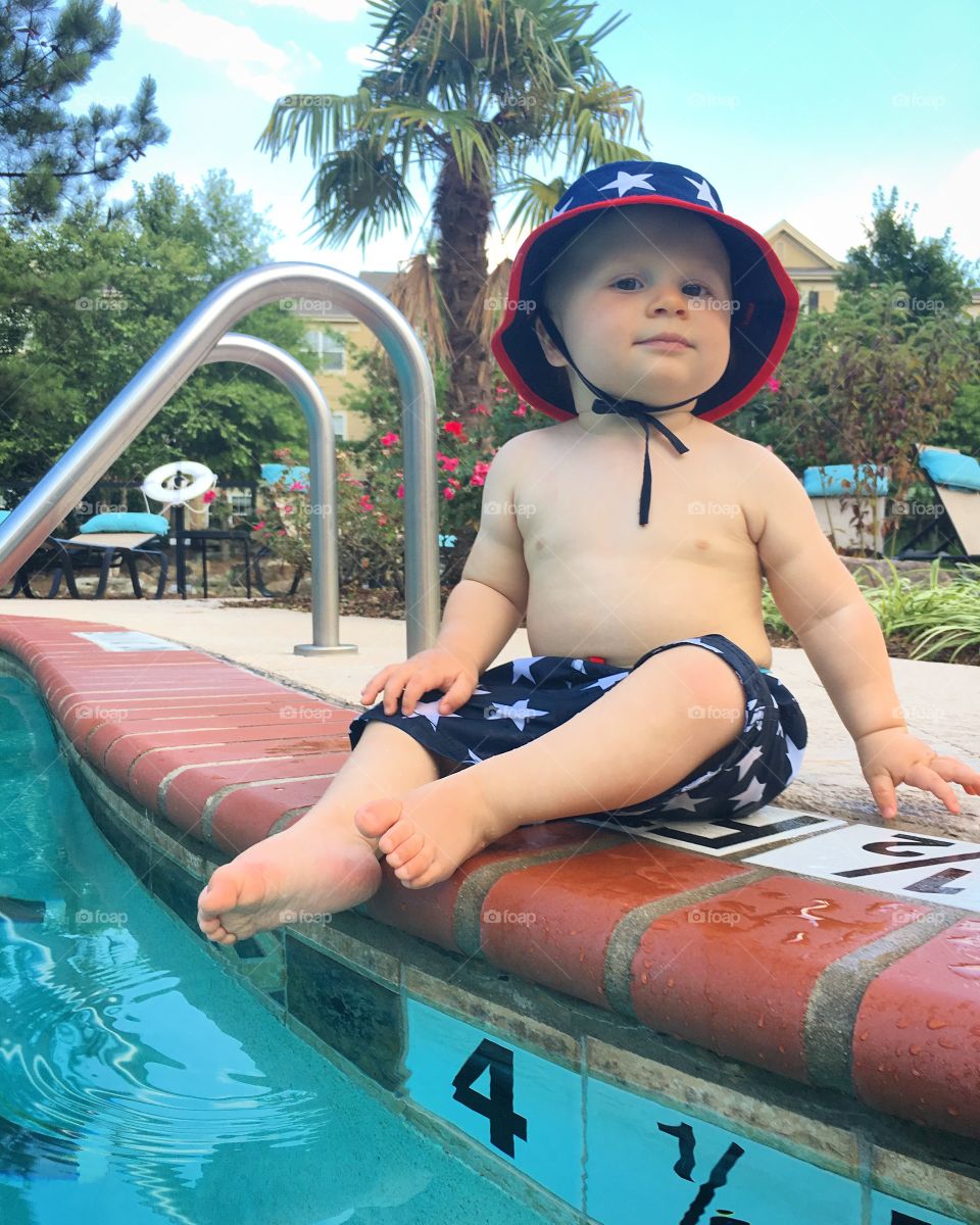 Baby at the pool 