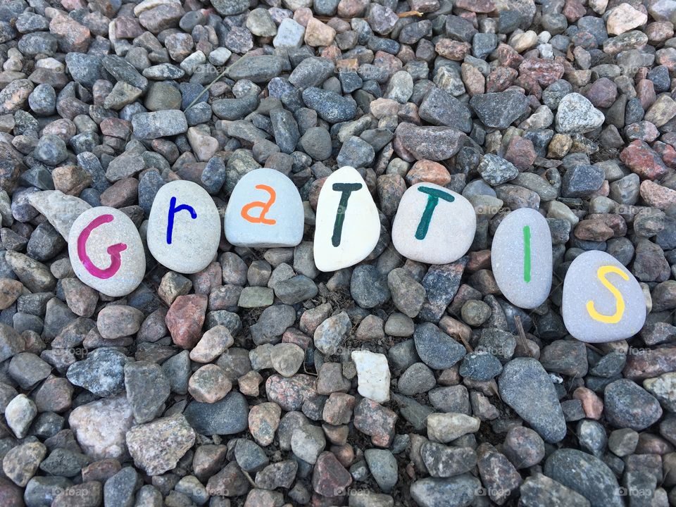 Grattis, thank you in swedish language with stone letters