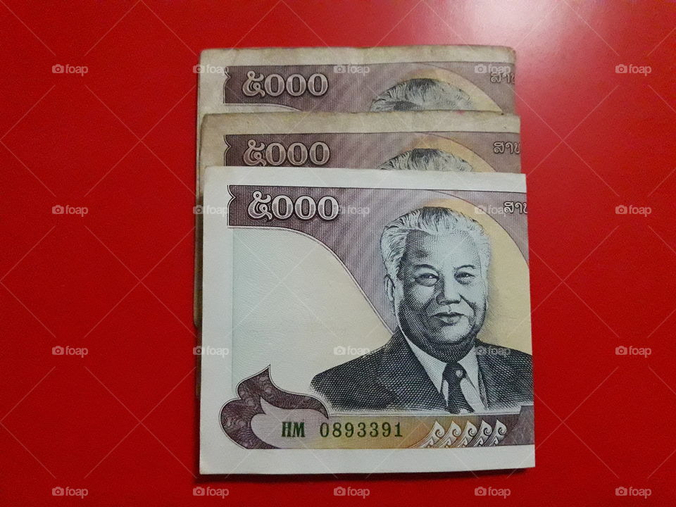 laos banknotes 5000 kip