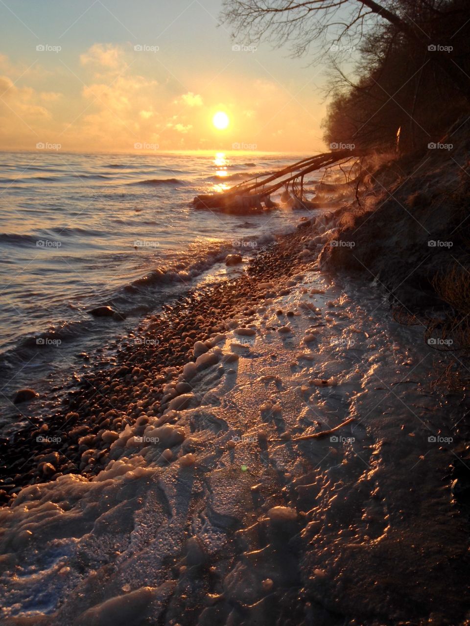 Frozen beach at the Baltic Sea coast 