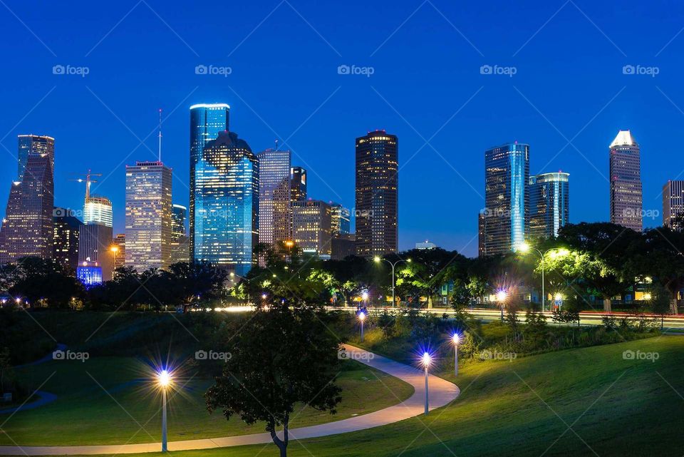 a view of downtown Houston