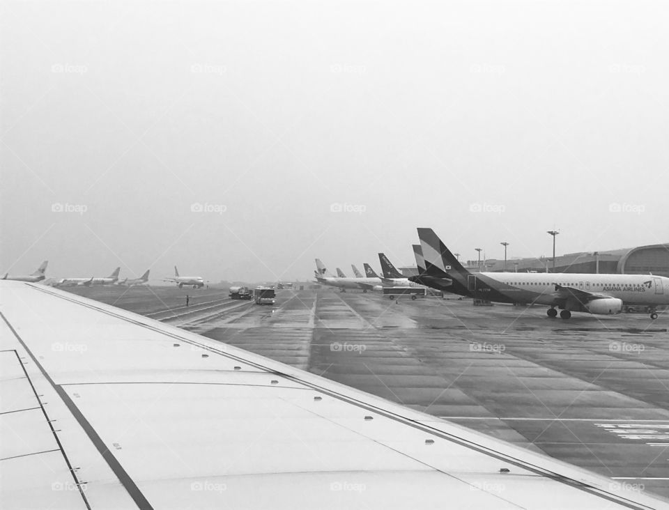 Airplanes on Standby at Airport