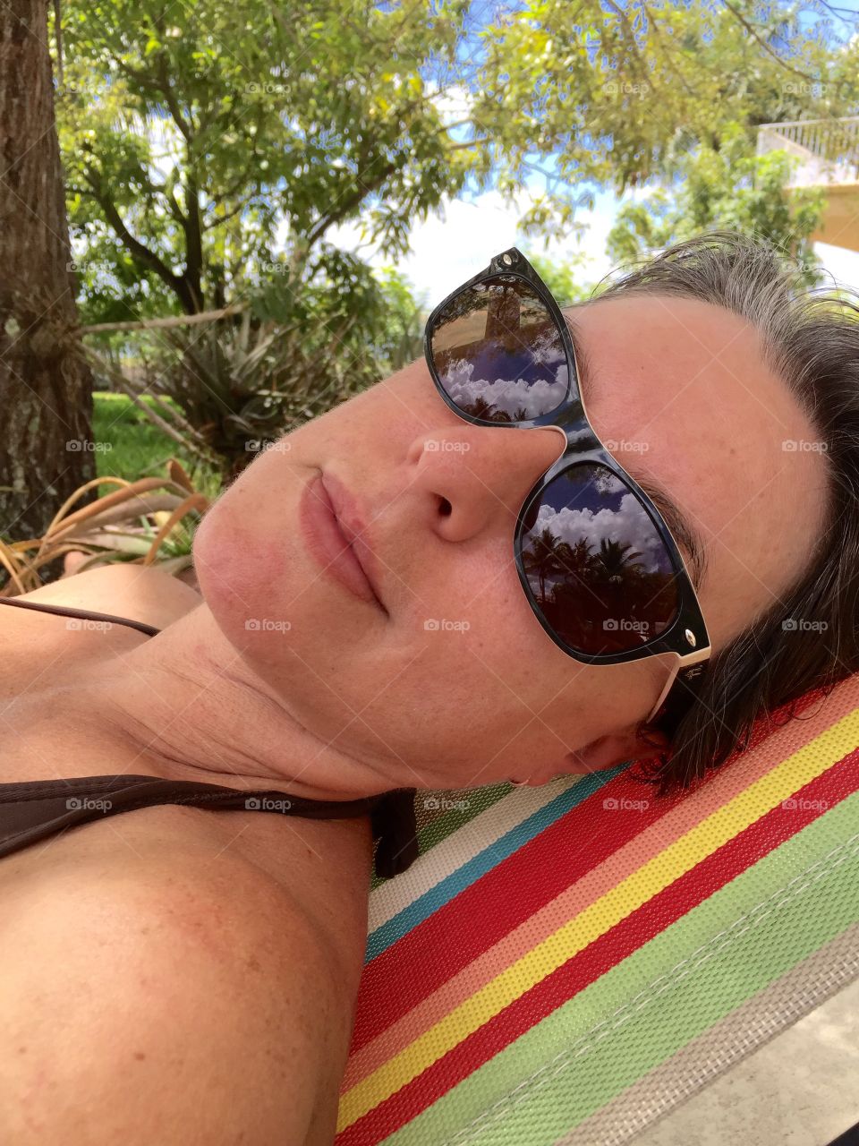 Woman. Mature woman with sunglasses outdoors, Florida 