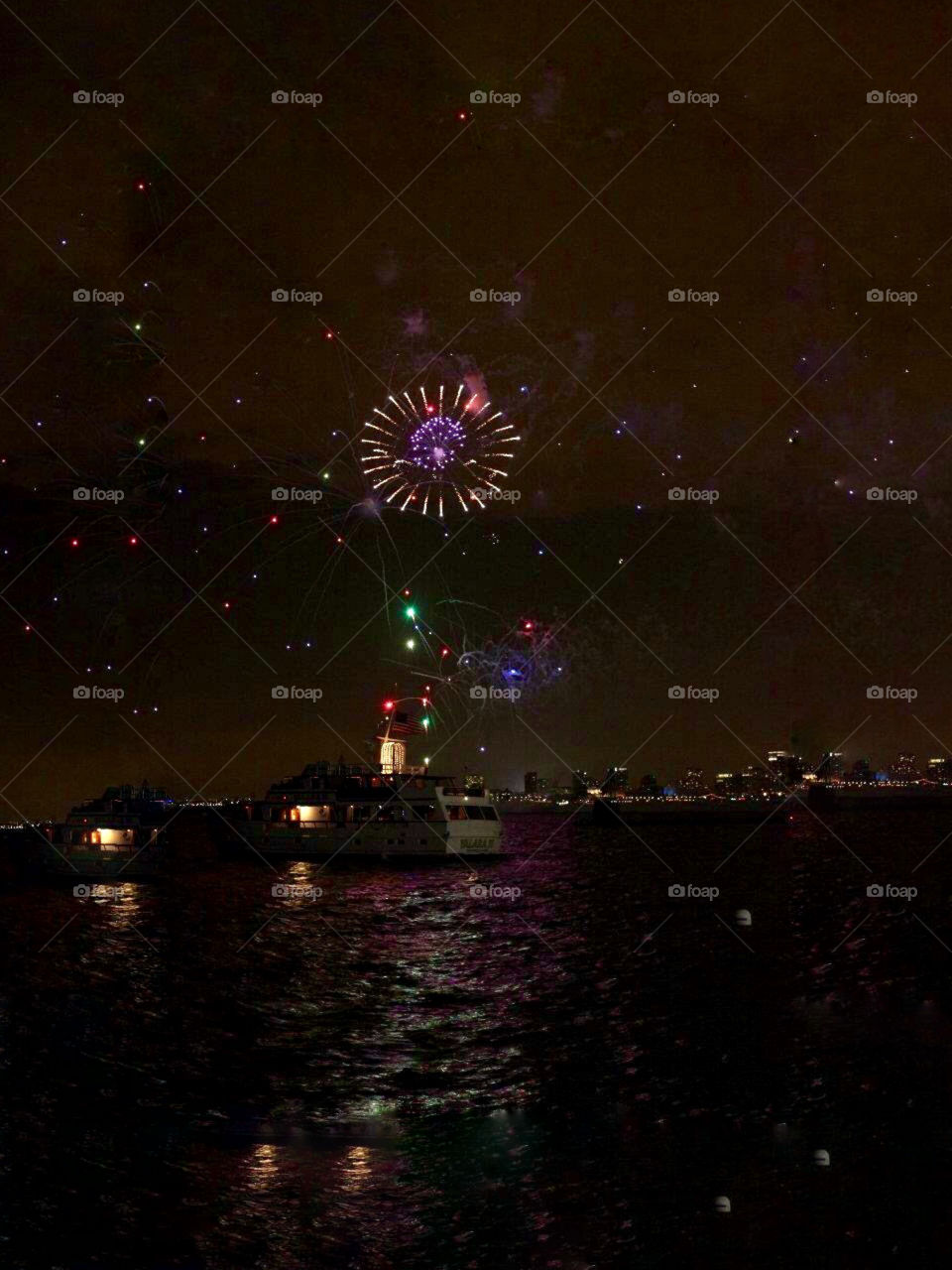 Fireworks over navy pier Chicago 